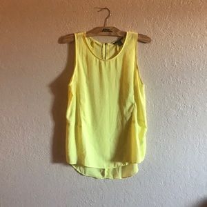 Forever 21 neon yellow blouse w/ zip up back